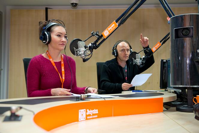 Sygnały dnia. Od lewej Jolanta Pawlak (Radio Kierowców), Cezaru Gurjew (Sport)